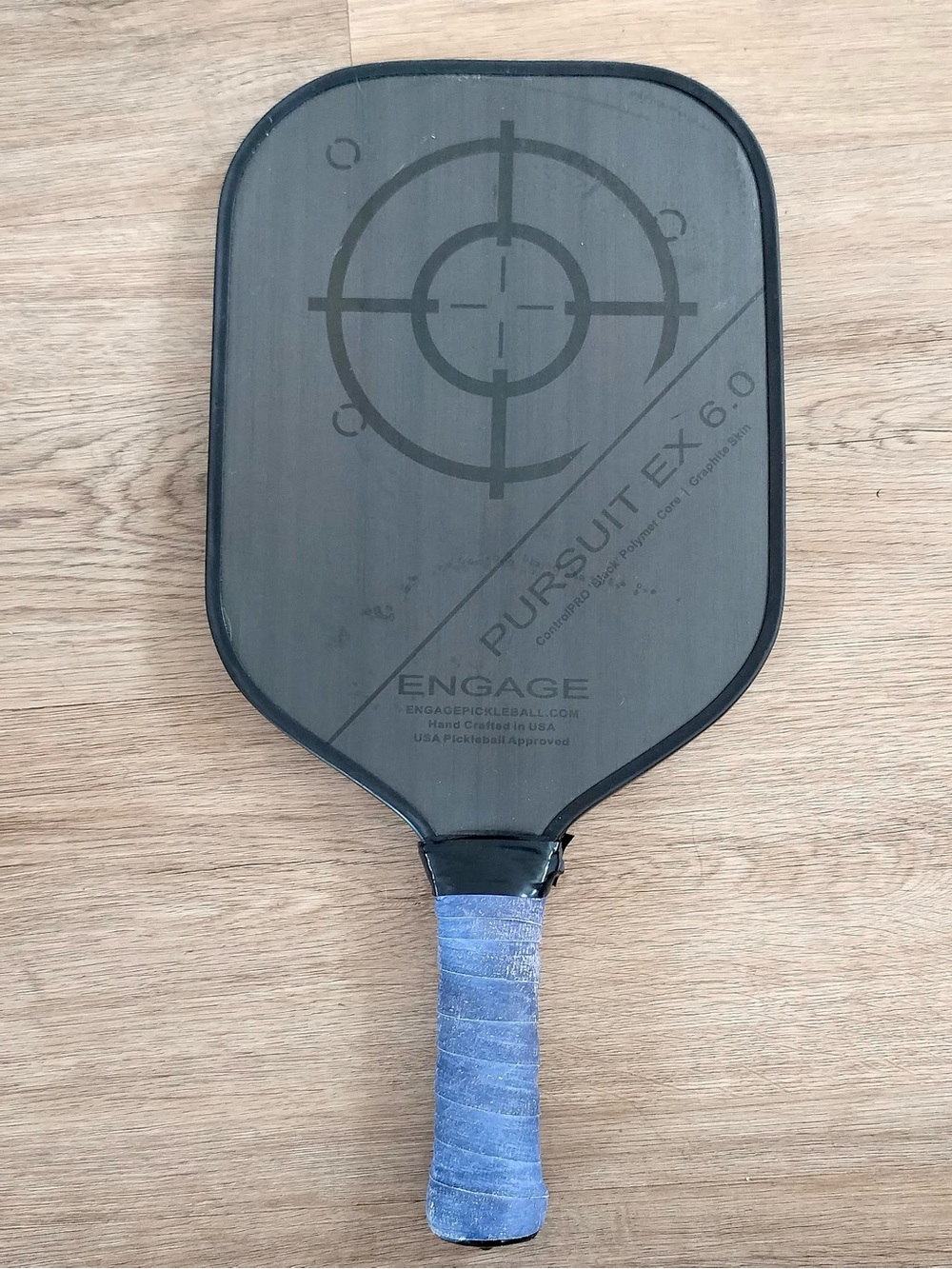 Engage Pursuit EX 6.0 Pickleball Paddle – 16mm Graphite Control Shape (Black)